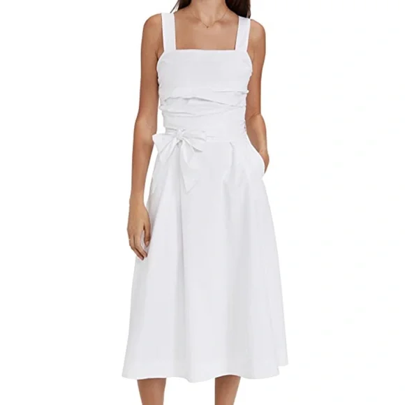 VERONICA BEARDPositano Ruched Bow Midi Dress